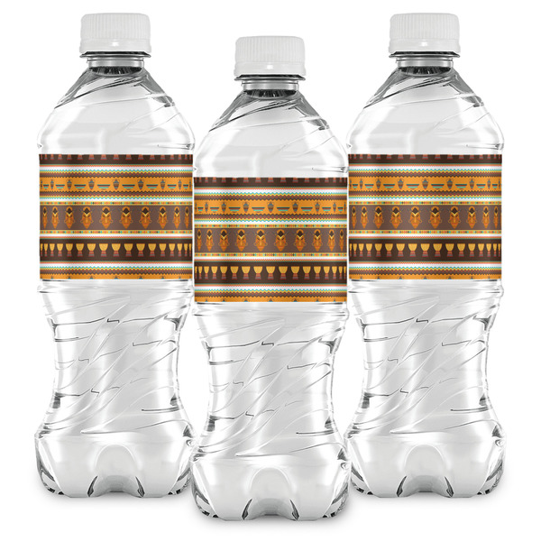 African Masks Water Bottle Labels - Front View