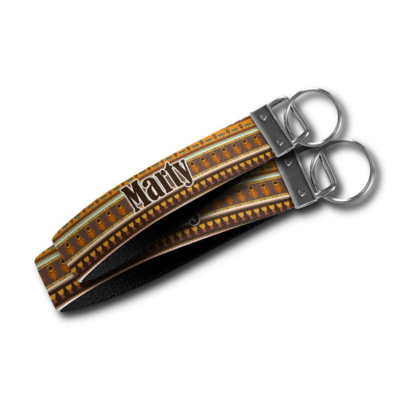 African Masks Webbing Keychain FOBs - Size Comparison
