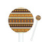 African Masks 5.5" Round Plastic Stir Sticks - White - Single Sided