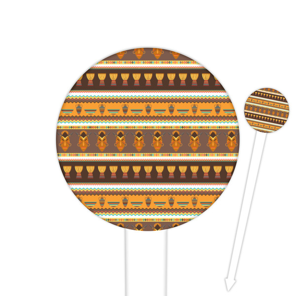 Custom African Masks Round Plastic Food Picks