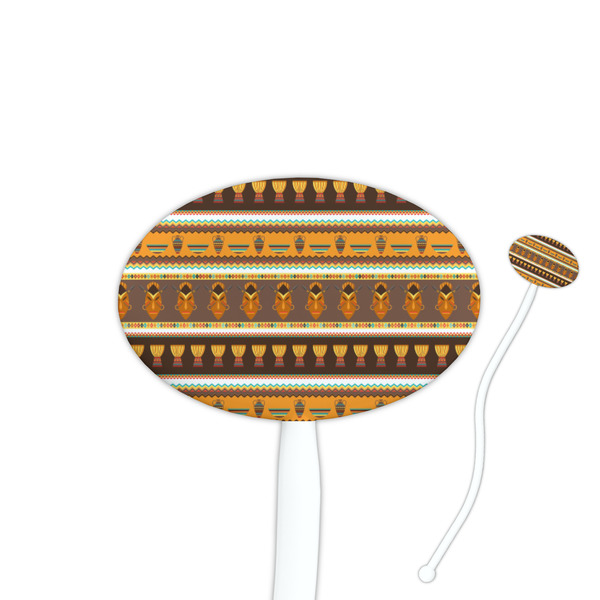 Custom African Masks Oval Plastic Stir Sticks