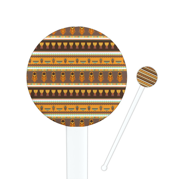 Custom African Masks Round Plastic Stir Sticks