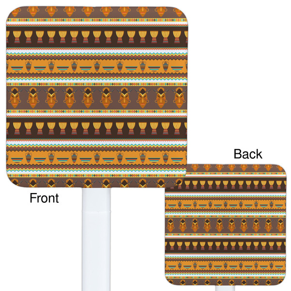 African Masks White Plastic Stir Stick - Double Sided - Approval