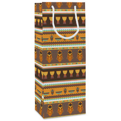 African Masks Wine Gift Bags - Matte
