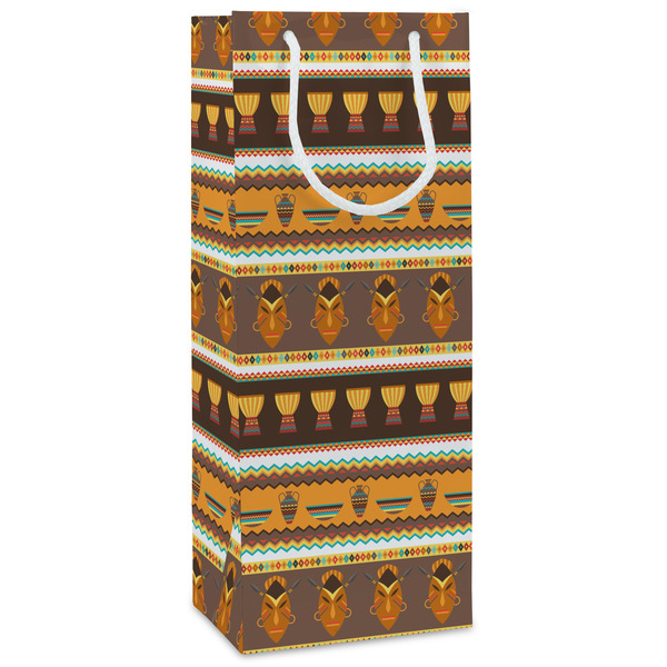 Custom African Masks Wine Gift Bags - Matte