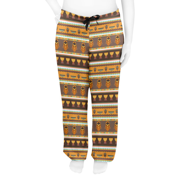 African Masks Women's Pj on model - Front