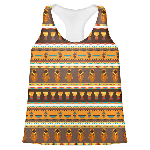 Custom African Masks Womens Racerback Tank Top - Small