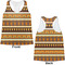 African Masks Womens Racerback Tank Tops - Medium - Front and Back