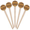 African Masks Wooden 4" Food Pick - Round - Fan View
