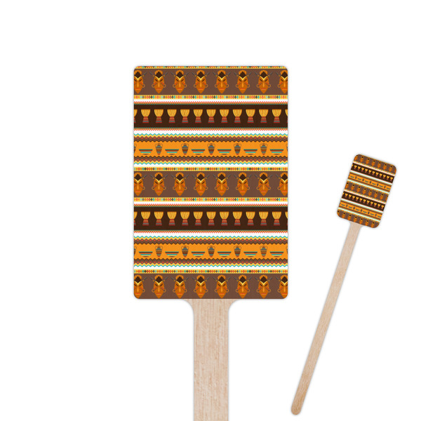 Custom African Masks 6.25" Rectangle Wooden Stir Sticks - Single Sided