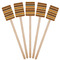 African Masks Wooden 6.25" Stir Stick - Rectangular - Fan View