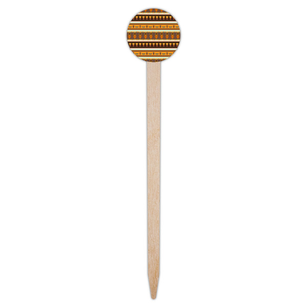 African Masks Wooden 6" Food Pick - Round - Single Pick