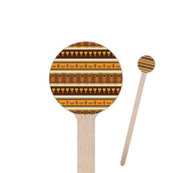 African Masks 6" Round Wooden Stir Sticks - Double Sided