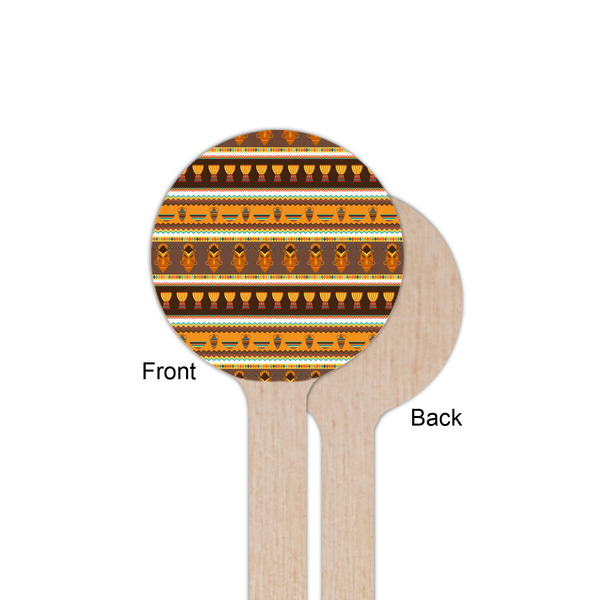 African Masks Wooden 6" Stir Stick - Round - Single Sided - Front & Back