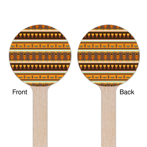 African Masks Wooden 7.5" Stir Stick - Round - Double Sided - Front & Back