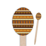 African Masks Oval Wooden Food Picks - Single Sided