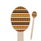 African Masks Wooden Food Pick - Oval - Closeup