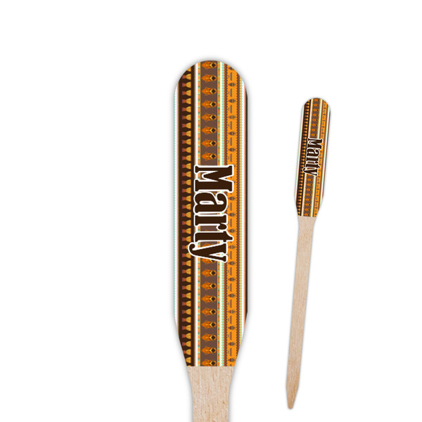 Custom African Masks Paddle Wooden Food Picks - Double Sided