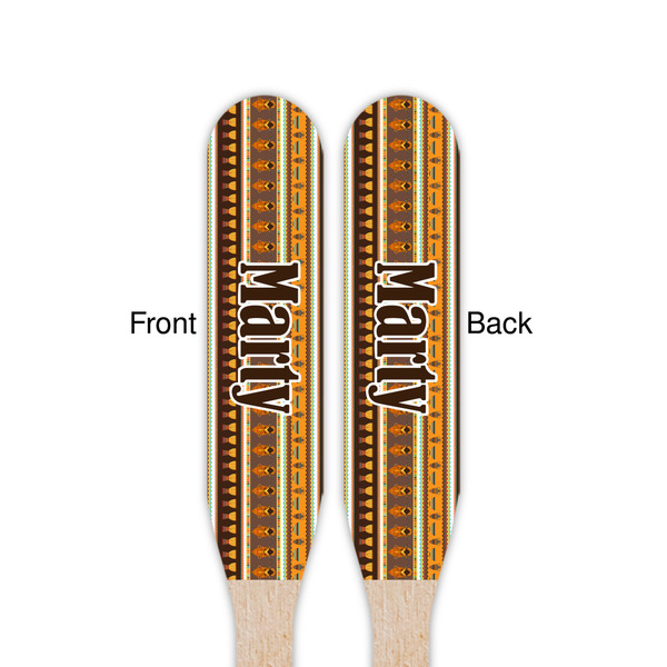 African Masks Wooden Food Pick - Paddle - Double Sided - Front & Back
