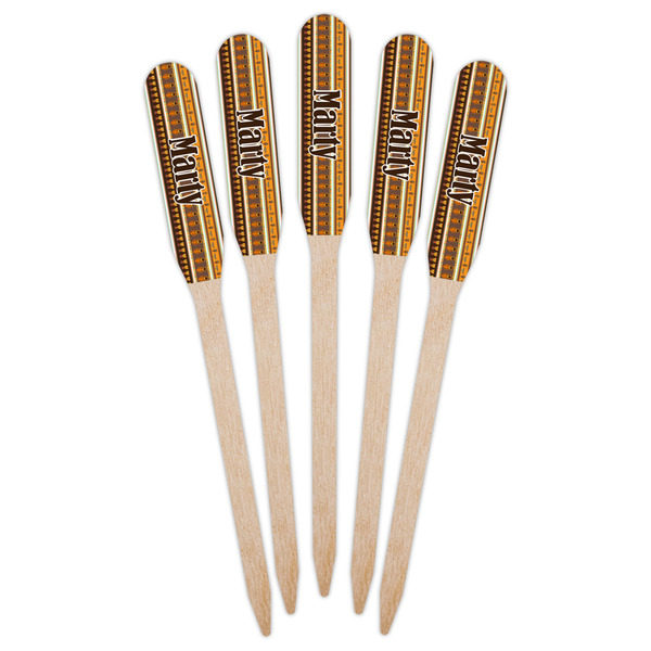 African Masks Wooden Food Pick - Paddle - Fan View