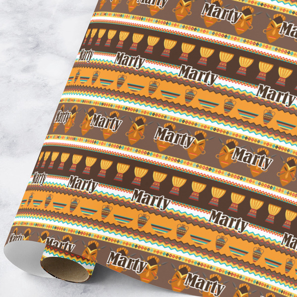 Custom African Masks Wrapping Paper Roll - Large