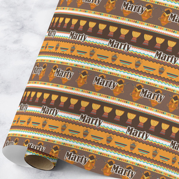Custom African Masks Wrapping Paper Roll - Large - Matte