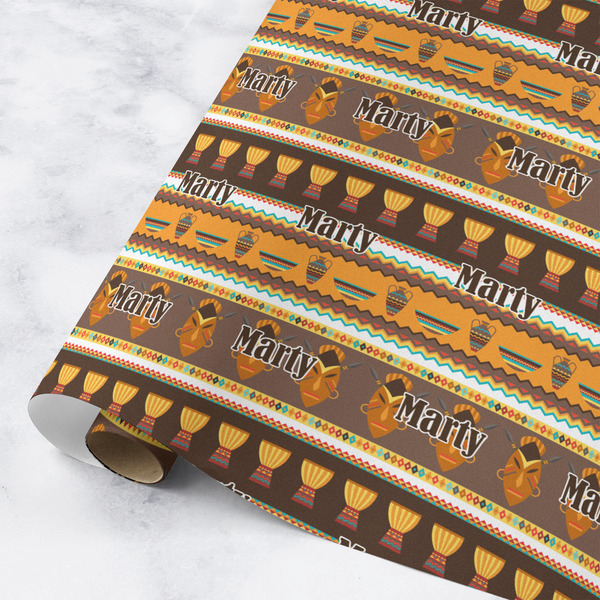 Custom African Masks Wrapping Paper Roll - Medium - Matte