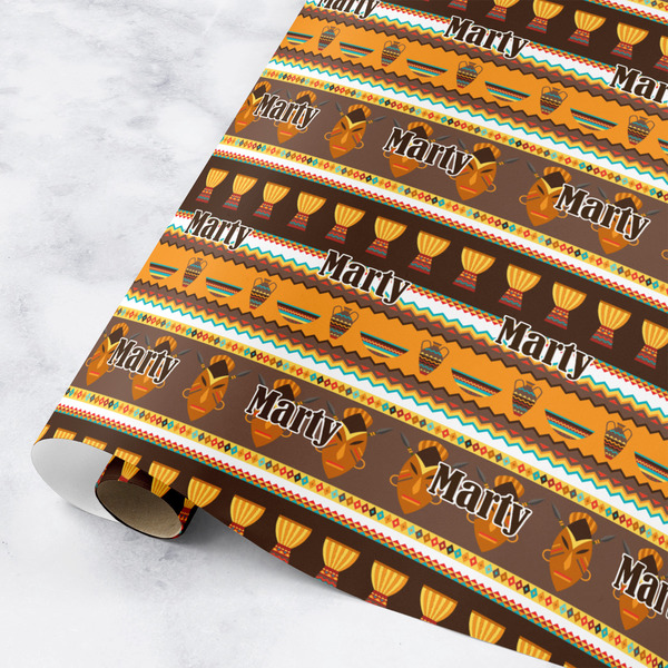 Custom African Masks Wrapping Paper Roll - Small