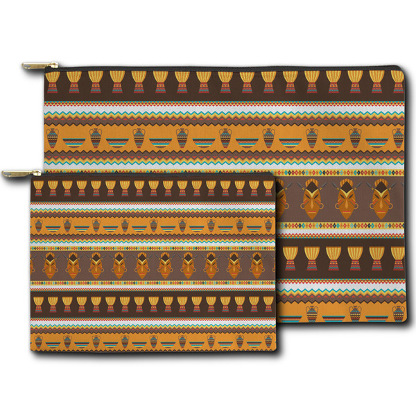African Masks Zippered Pouches - Size Comparison