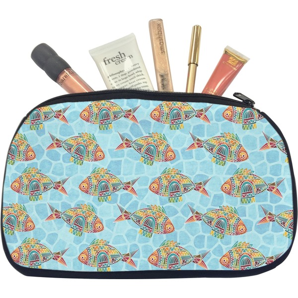 Custom Mosaic Fish Makeup / Cosmetic Bag - Medium