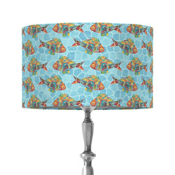 Mosaic Fish 12" Drum Lamp Shade - Fabric