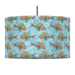 Mosaic Fish 12" Drum Pendant Lamp - Fabric