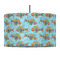 Mosaic Fish 12" Drum Pendant Lamp - Fabric