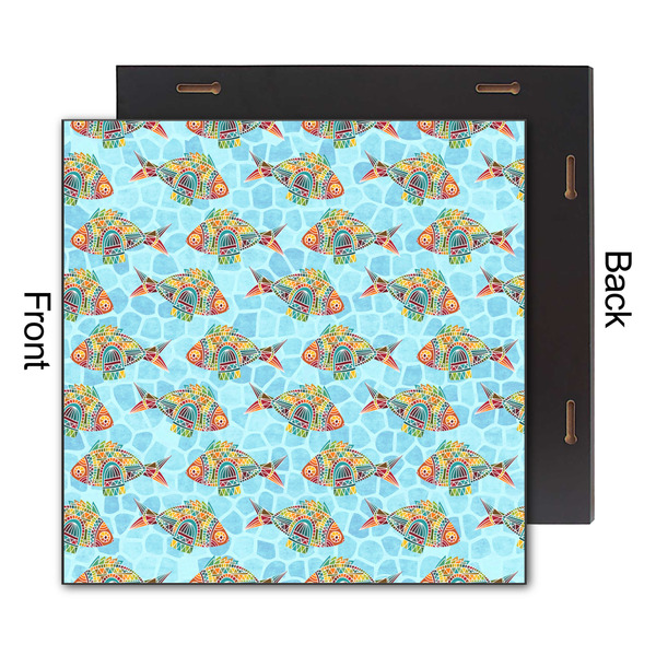 Mosaic Fish 12x12 Wood Print - Front & Back View