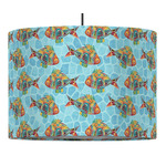 Mosaic Fish 16" Drum Pendant Lamp - Fabric