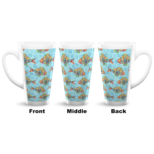 Mosaic Fish 16 Oz Latte Mug - Approval