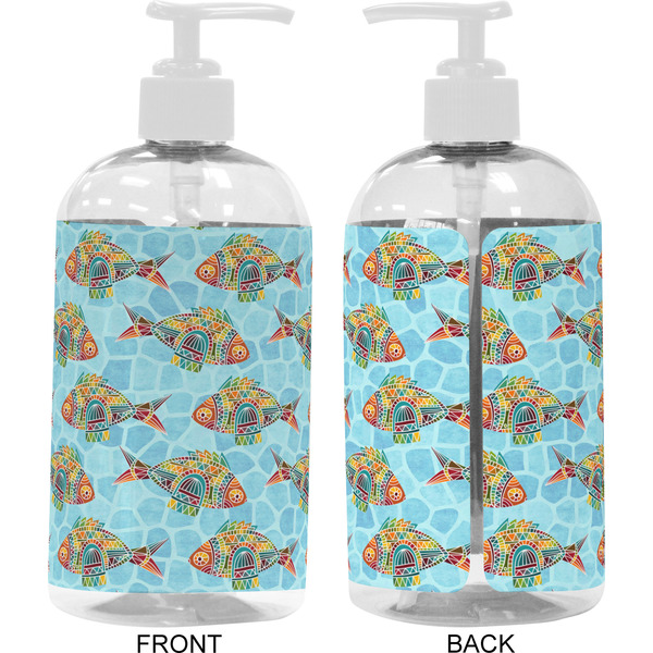 Mosaic Fish 16 oz Plastic Liquid Dispenser- Approval- White