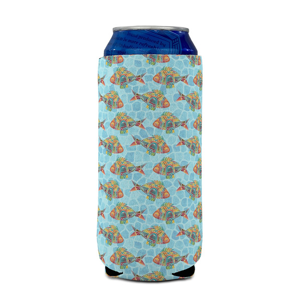 Mosaic Fish 16oz Can Sleeve - FRONT (on can)