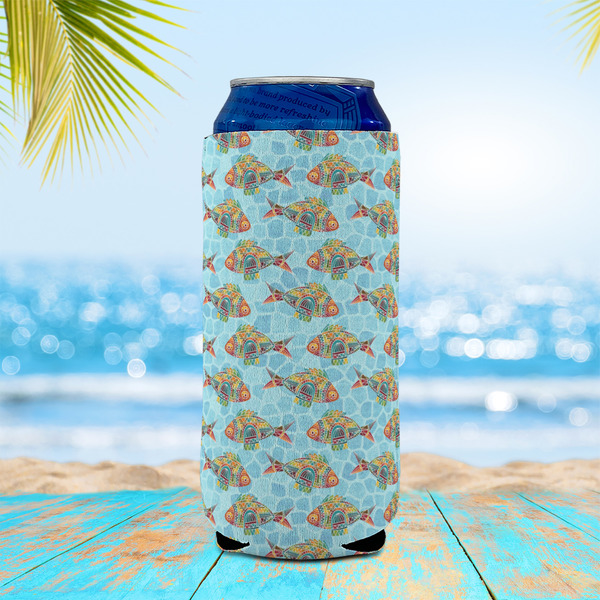 Mosaic Fish 16oz Can Sleeve - LIFESTYLE