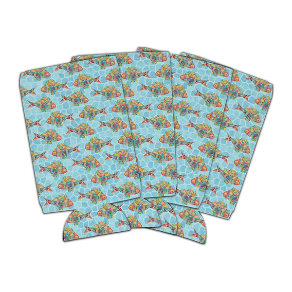 Custom Mosaic Fish Can Cooler (16 oz) - Set of 4