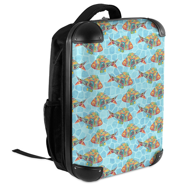 Mosaic Fish 18" Hard Shell Backpacks - ANGLED VIEW