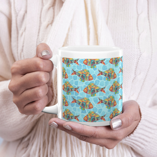 Mosaic Fish 20oz Coffee Mug - LIFESTYLE