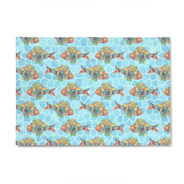 Custom Mosaic Fish 4' x 6' Indoor Area Rug