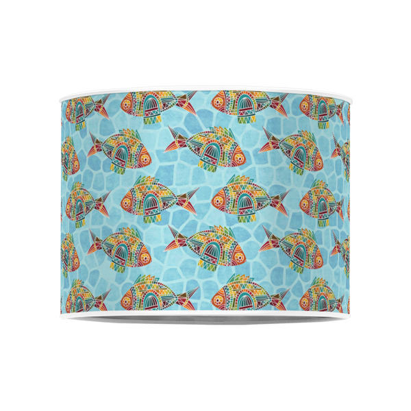 Mosaic Fish 8" Drum Lampshade - FRONT (Poly Film)