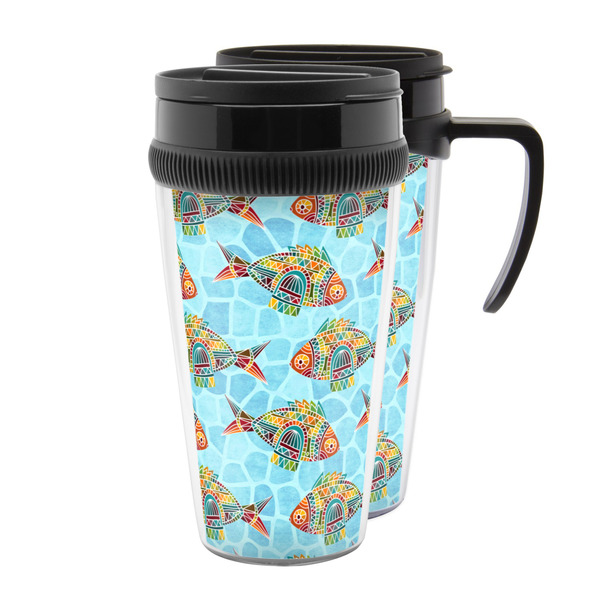 Custom Mosaic Fish Acrylic Travel Mug