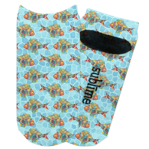 Custom Mosaic Fish Adult Ankle Socks