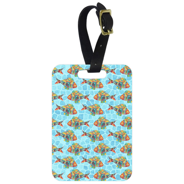 Custom Mosaic Fish Metal Luggage Tag