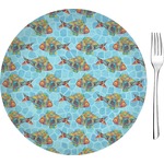 Mosaic Fish 8" Glass Appetizer / Dessert Plates - Single or Set