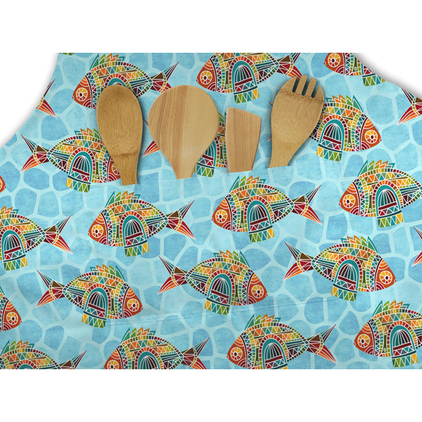 Mosaic Fish Apron - Pocket Detail with Props