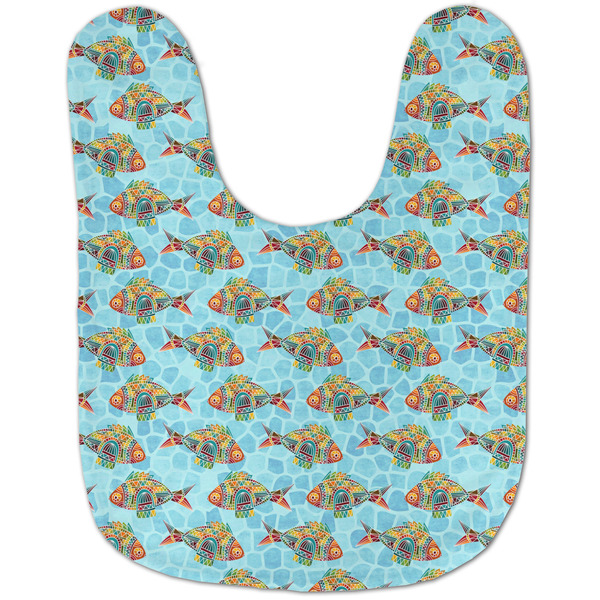 Mosaic Fish Baby Bib - AFT flat